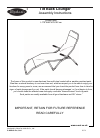 Royalcraft Outdoor Furnishing Tilt Back Lounger Assembly instructions, 3 pages