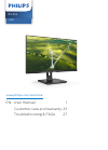 Philips Monitor 272B1 Operation & user’s manual, 34 pages
